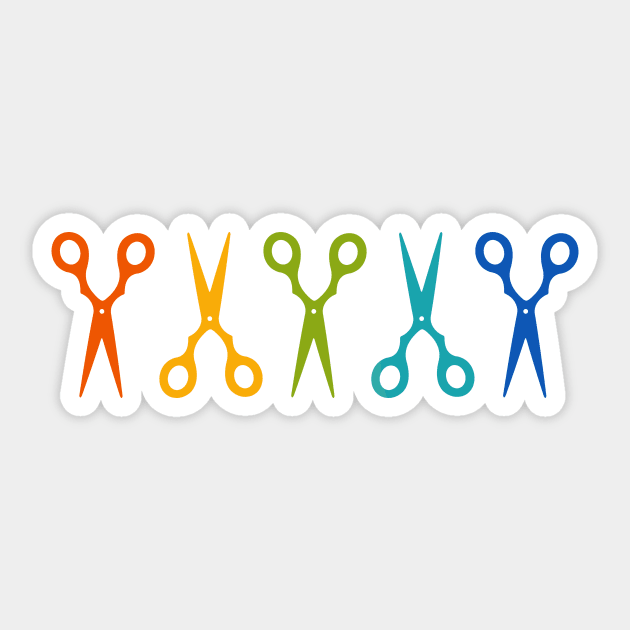 Rainbow Scissors Sticker by XOOXOO